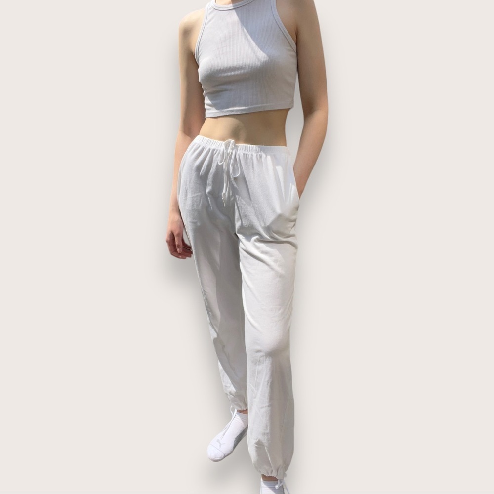 Women's Lightweight Drawstring Joggers White​
